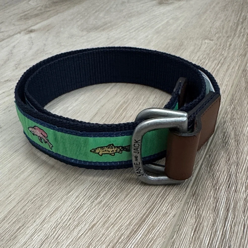 Janie and Jack Navy and Green belt
